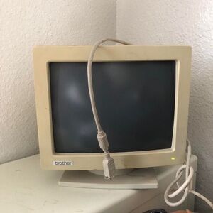 Vintage Brother Monitor Model CT 1050 Monochrome Turns On